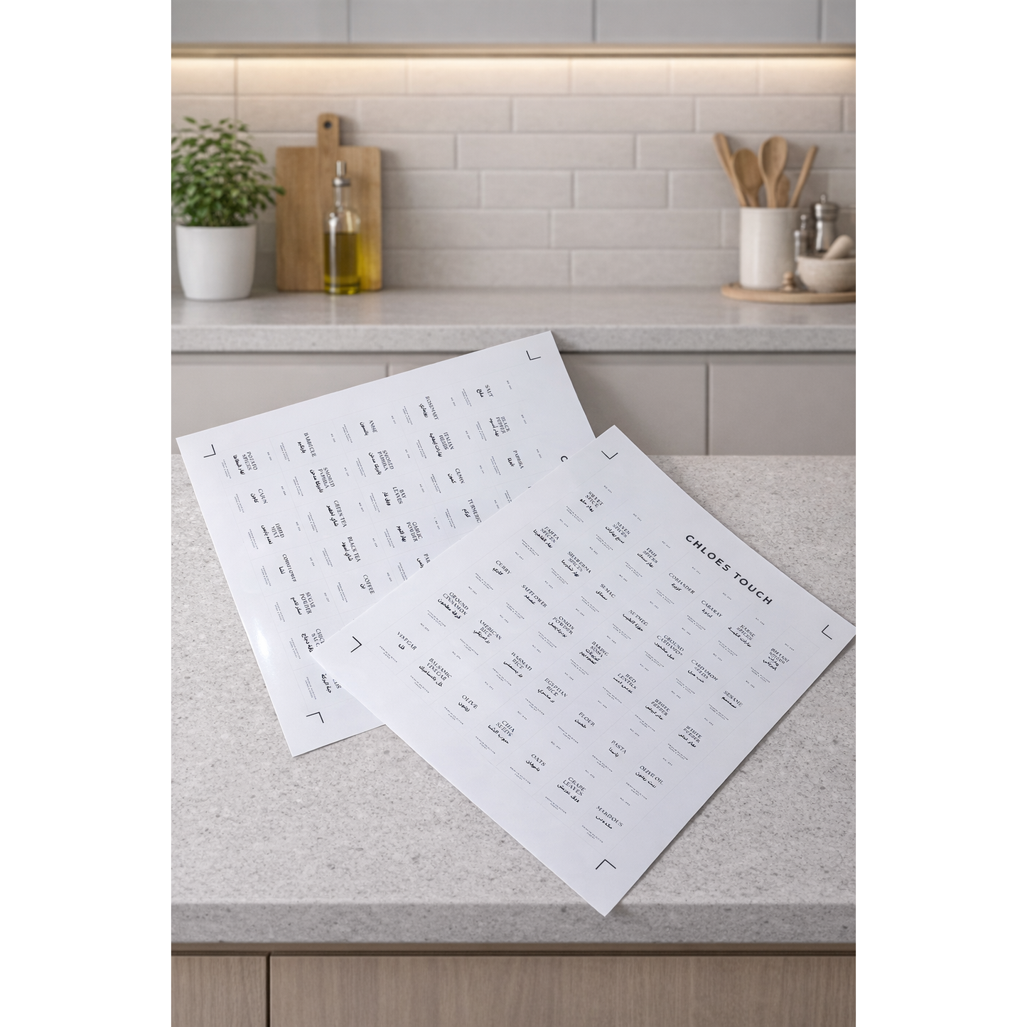 80 WATERPROOF SPICE/HERBS/PANTRY LABELS WHITE