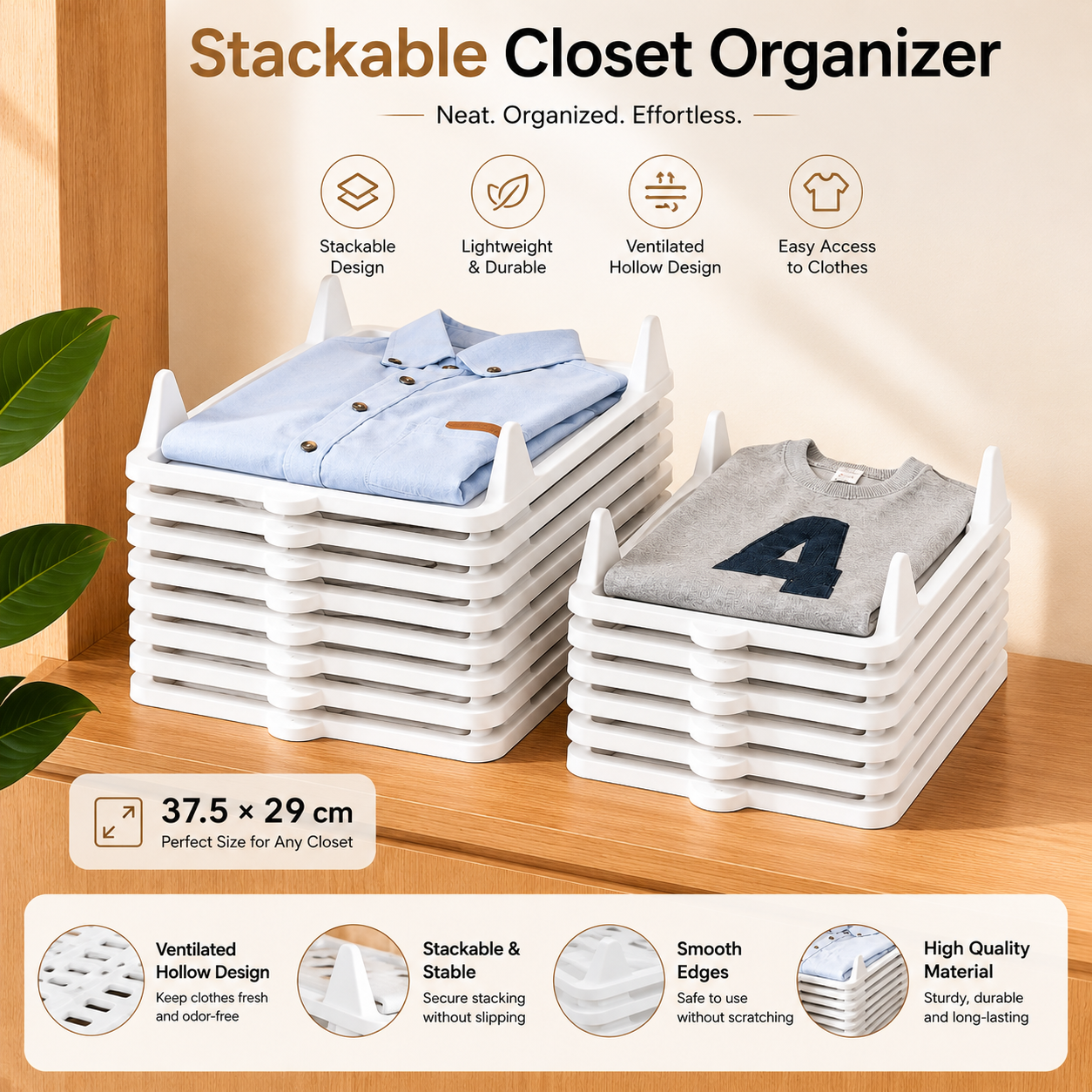 CLOTHES CLOSET ORGANIZER 1 PIECE (37.5 *29 CM) PER PC