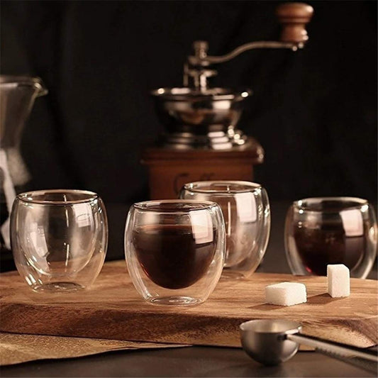 80 ml double glass coffee cup