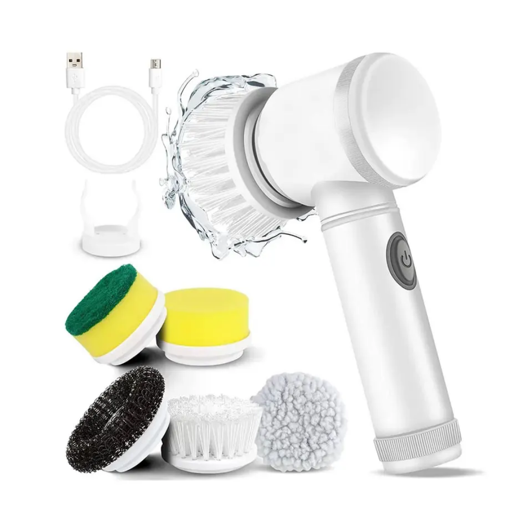 RECHARGEABLE CLEANING BRUSH WITH 5 HEADS