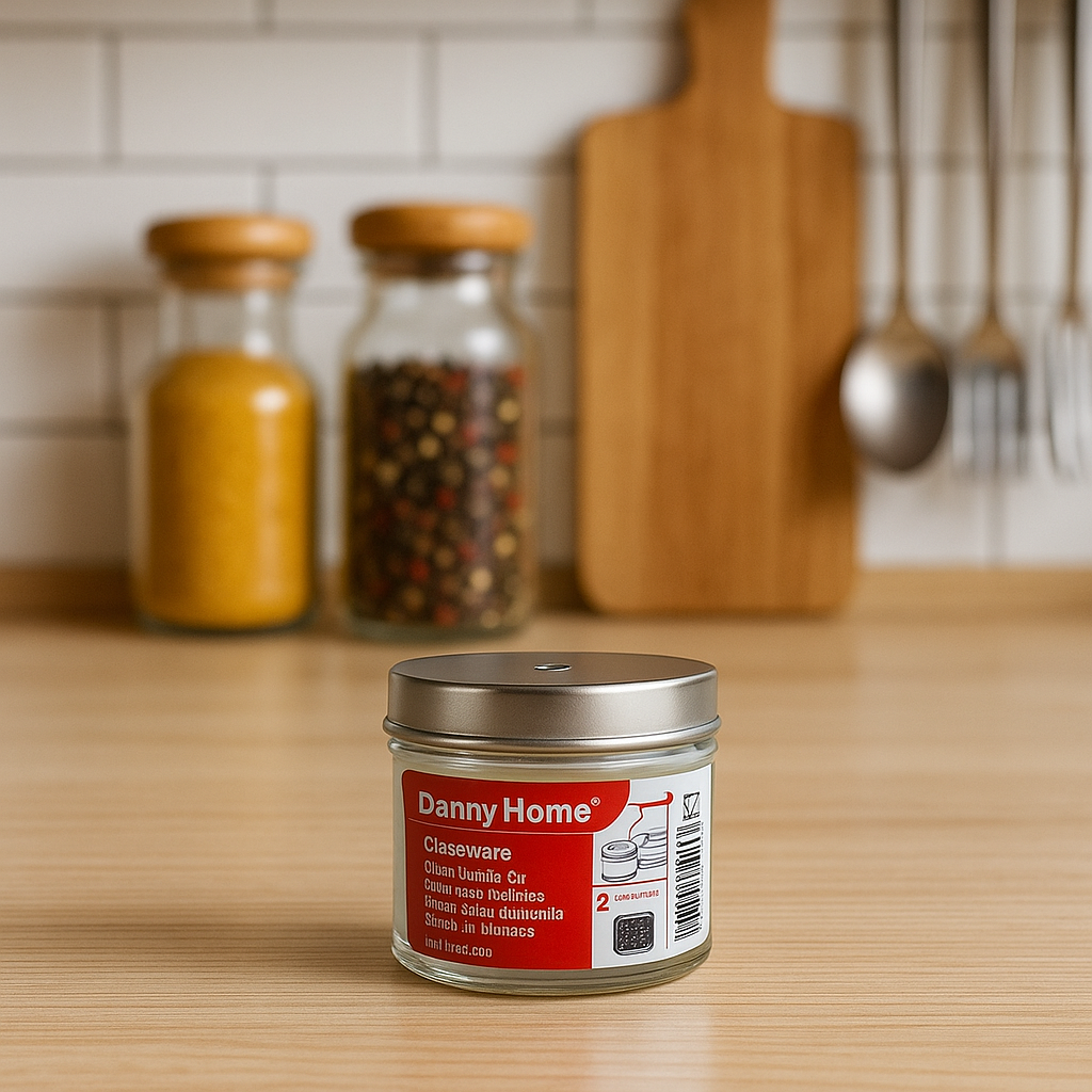 DANNY HOME 80 ML GLASS SPICE JAR WITH STAINLESS LID