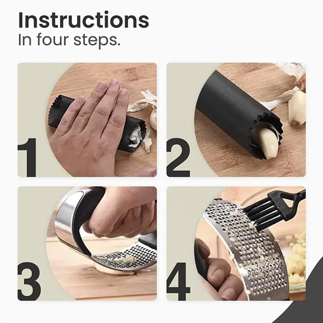 STAINLESS STEEL GARLIC PRESS GRINDER