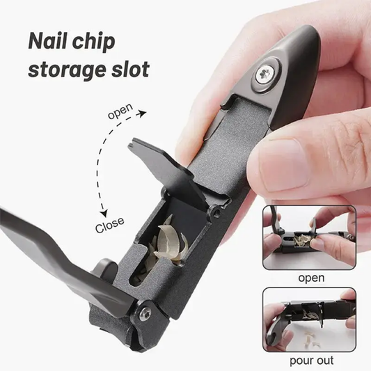 STAINLESS STEEL NAIL CLIPPER WITH NAIL STORAGE