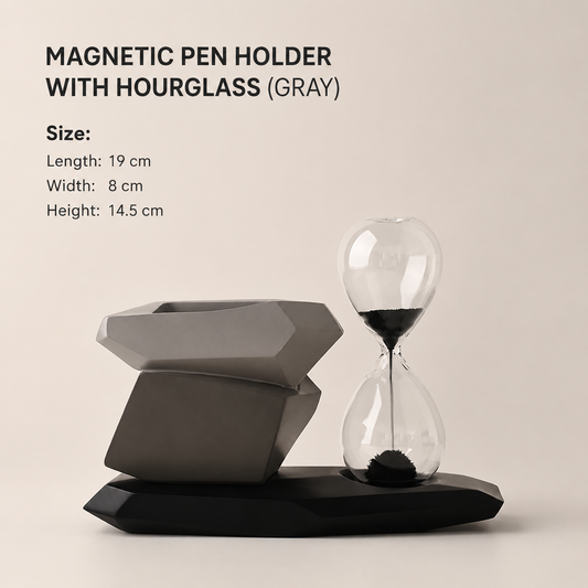 RESIN PEN HOLDER WITH HOURGLASS