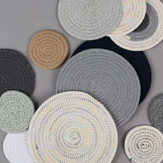 woven cotton round placemat table mat coaster