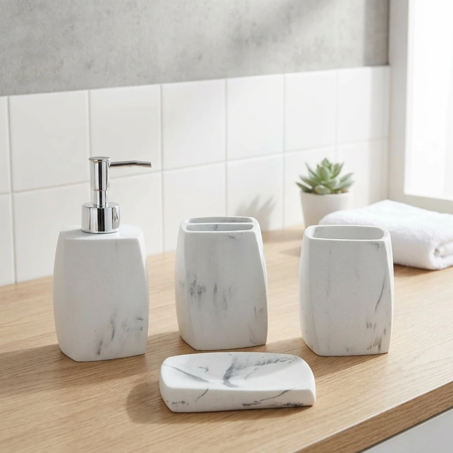 RESIN BATHROOM SET OF 4 PCS