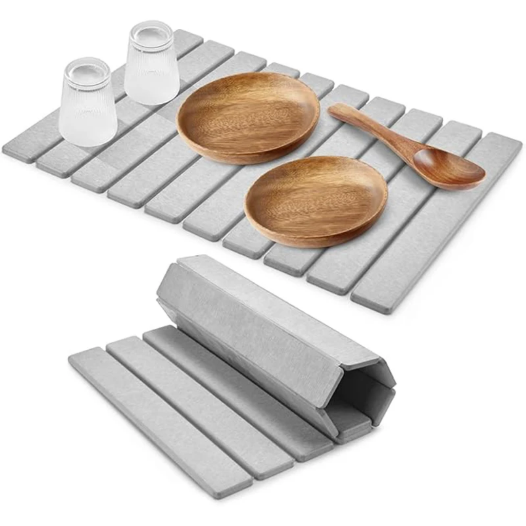 GREY DIATOMITE STONE KITCHEN COUNTER DRYING MAT