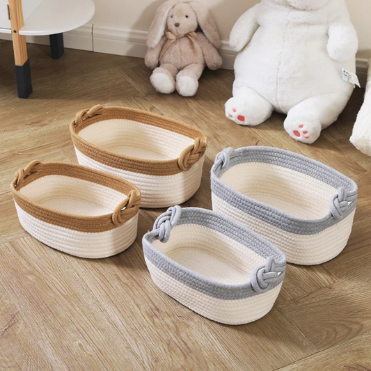 COTTON WOVEN BASKET STORAGE BOX