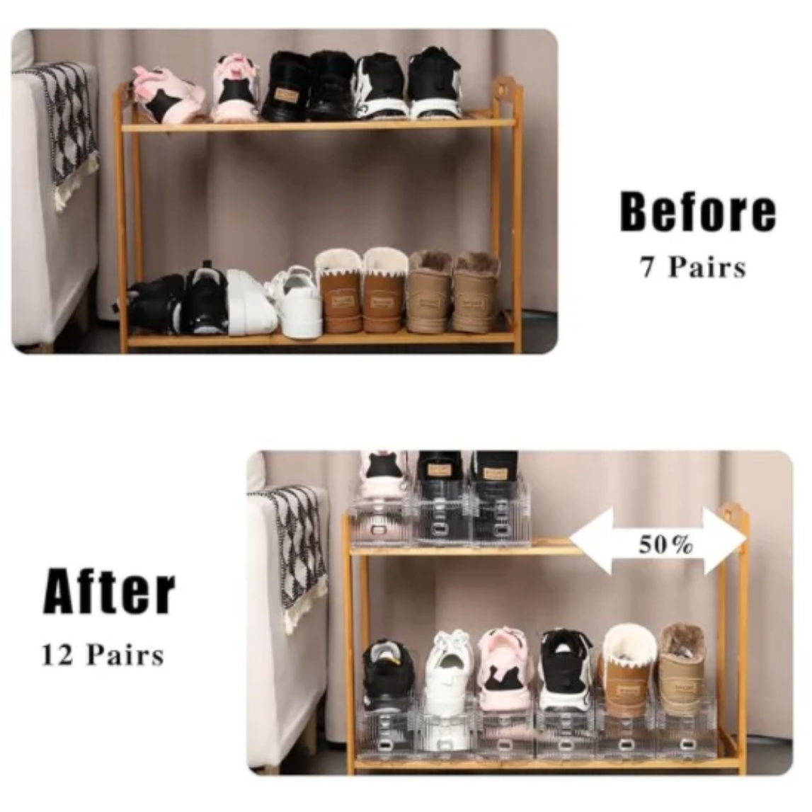 TRANSPARENT SHOE RACK ORGANIZER