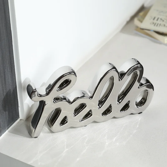 HELLO CERAMIC FIGURE 31×4×15.5 cm CHROME