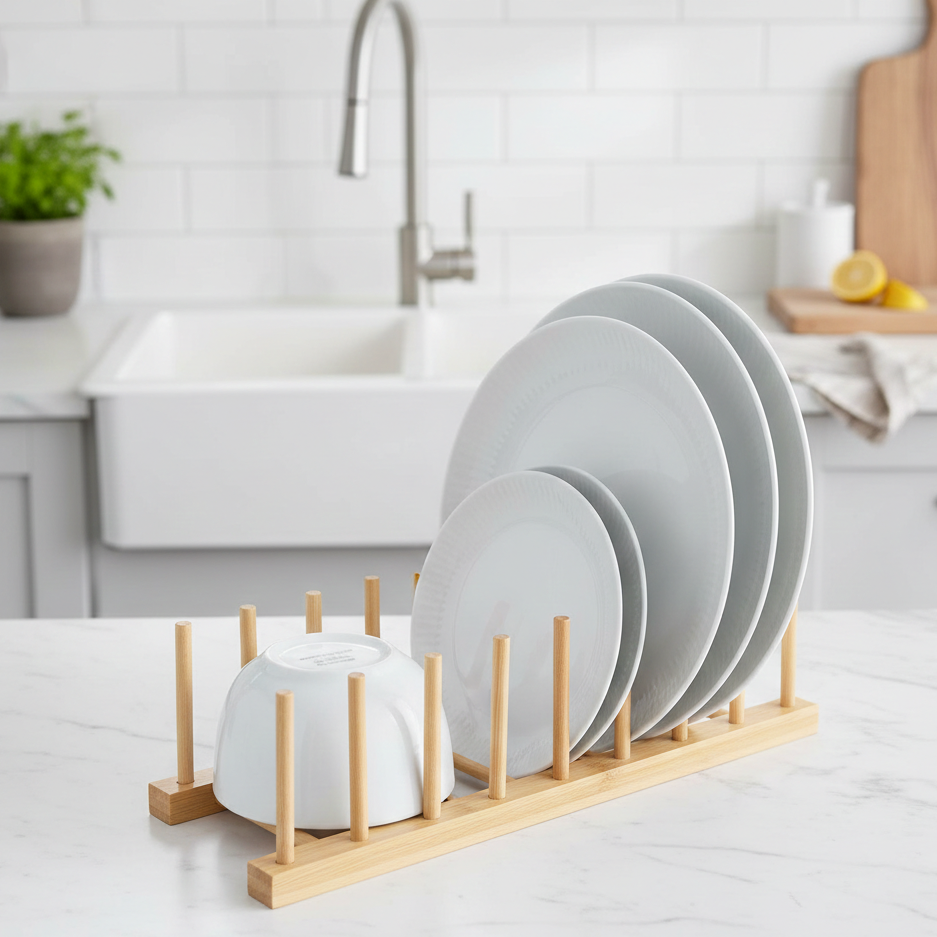 7 Compartments Bamboo  Rack