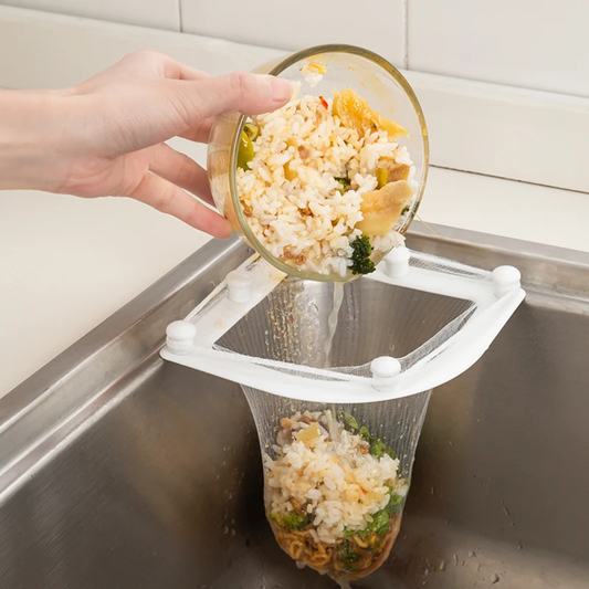 KITCHEN SINK STRAINER RACK + 60 DISPOSABLE BAG