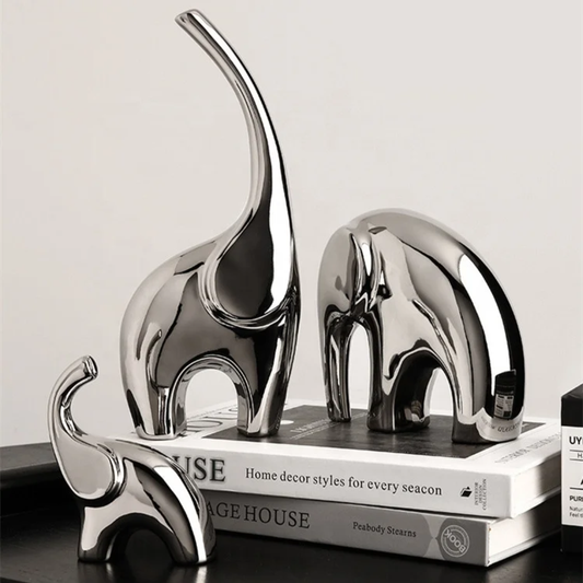 CHROME ELEPHANT SET OF 3