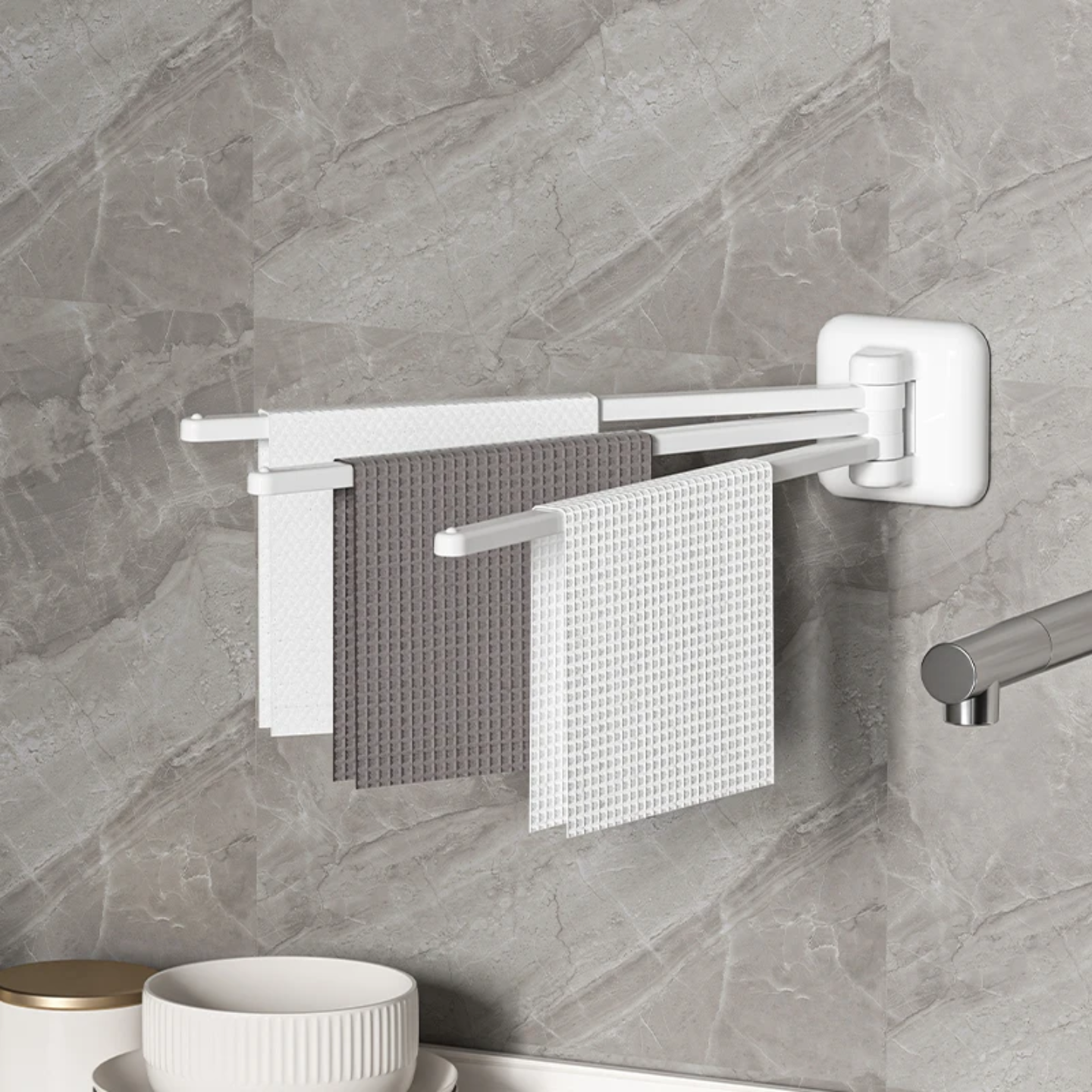 ADHESIVE WALL MOUNTED TOWEL HANGER