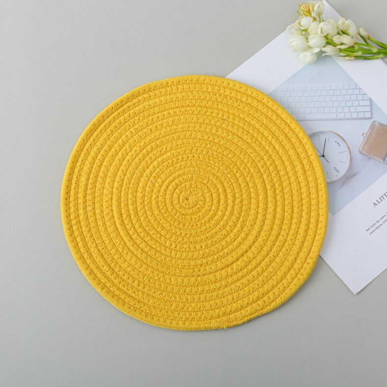 woven cotton round placemat table mat coaster