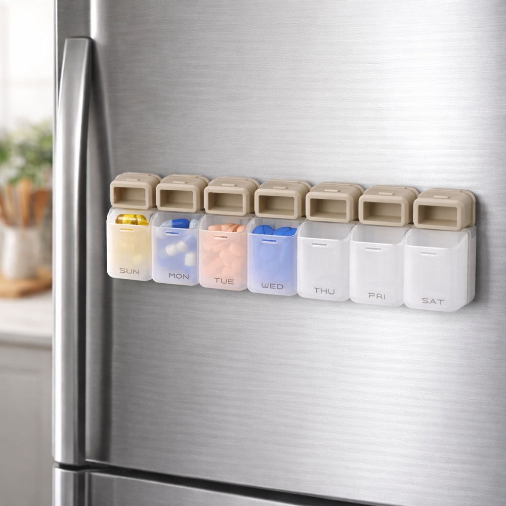 WEEKLY MAGNETIC FRIDGE DRUGS ORGANIZER