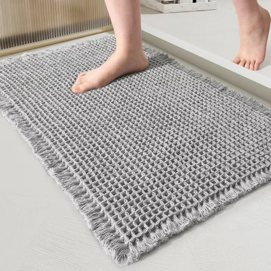 ANTI SLIP GREY ABSORBING WAFFLE RUG