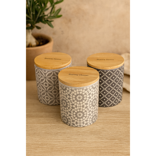 DANNY HOME SET OF 3 CERAMIC STORAGE JARS