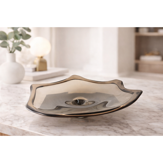 MODERN LARGE  GLASS SERVING TRAY