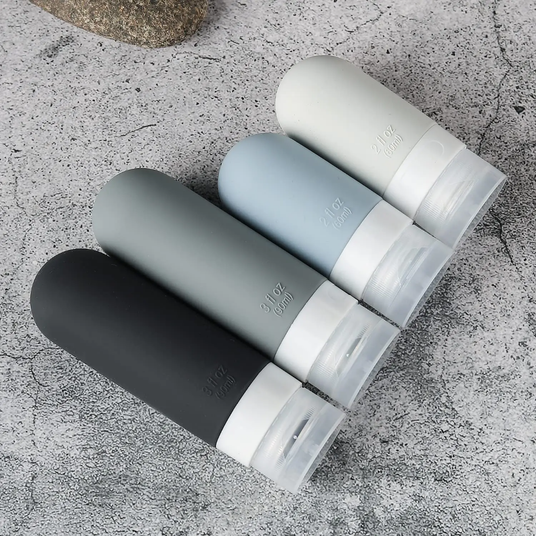 SILICONE COSMETIC TRAVEL BOTTLE SET