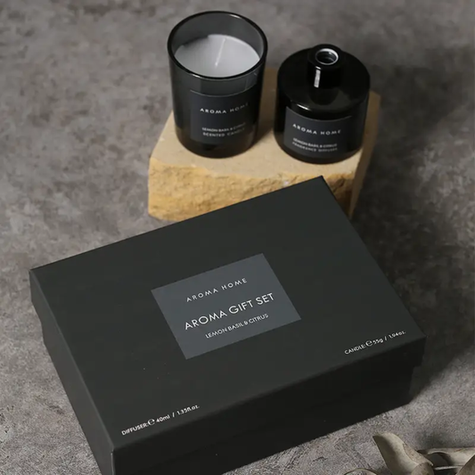 SMALL SCENTED CANDLE WITH REED DIFFUSER
