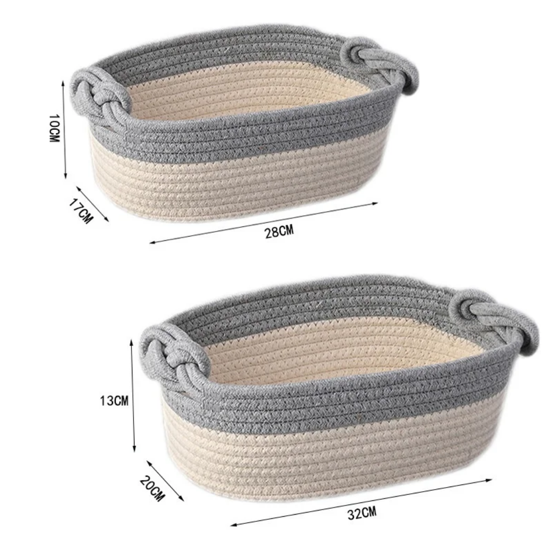 COTTON WOVEN BASKET STORAGE BOX