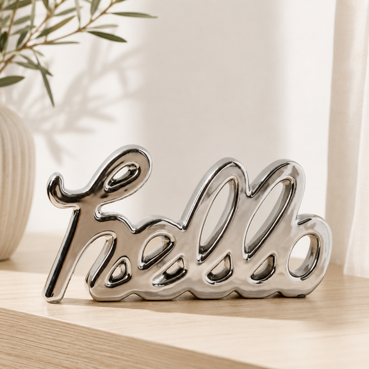 HELLO CERAMIC FIGURE 31×4×15.5 cm CHROME