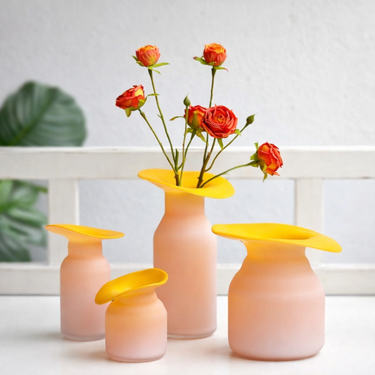 GLASS ORANGE VASES