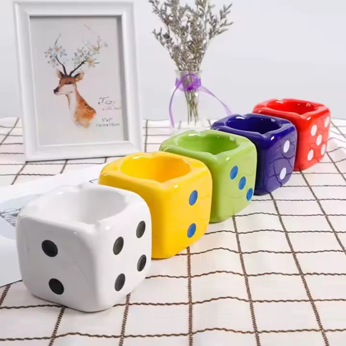 CERAMIC DICE ASHTRAY