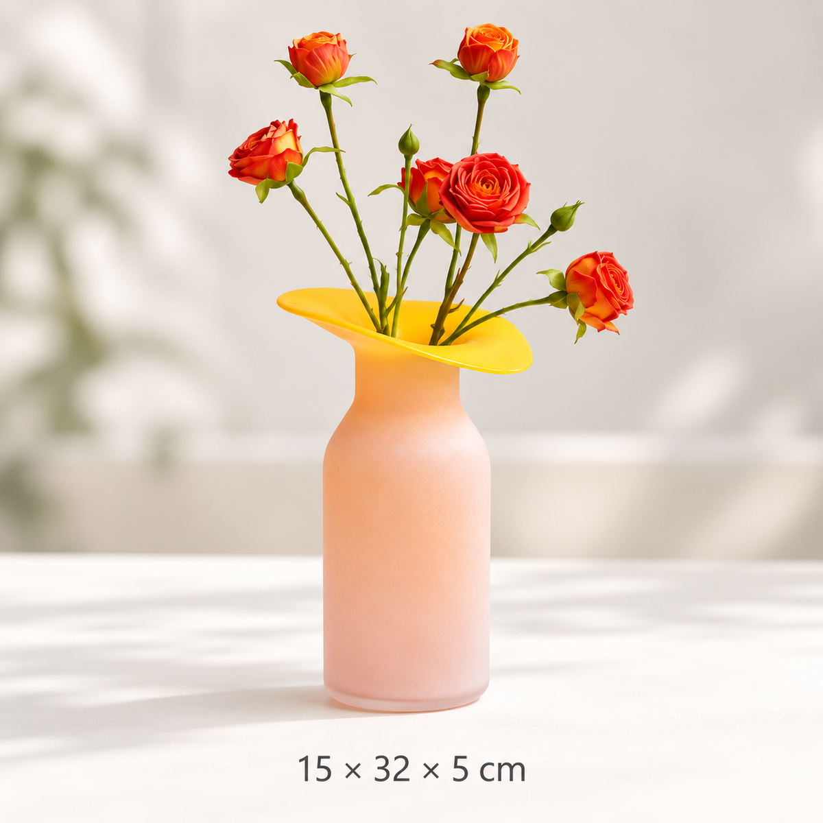 GLASS ORANGE VASES