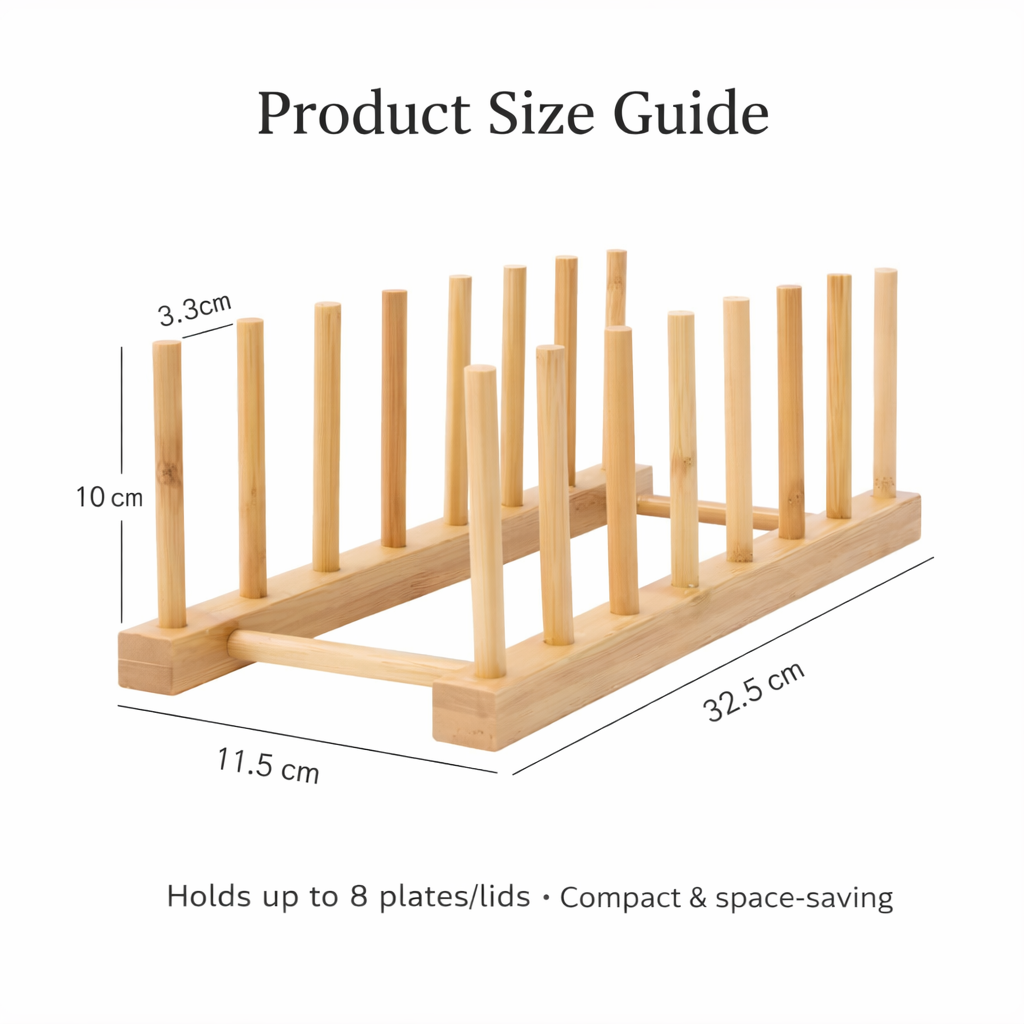 7 Compartments Bamboo  Rack