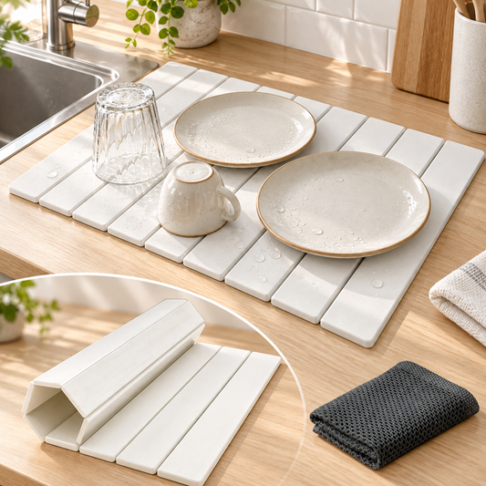 WHITE DIATOMITE STONE KITCHEN COUNTER DRYING MAT