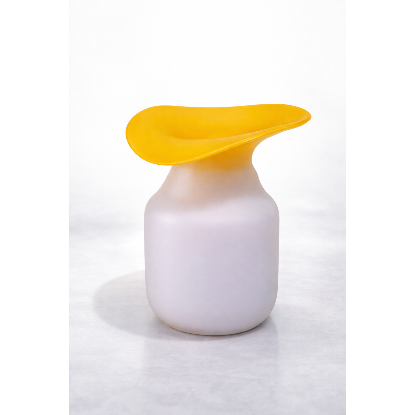 MATTE YELLOW MODERN  GLASS VASE