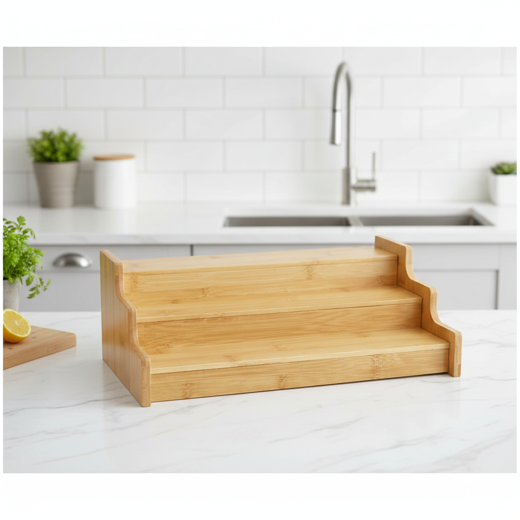 3 Tier Adjustable Bamboo Spice Rack