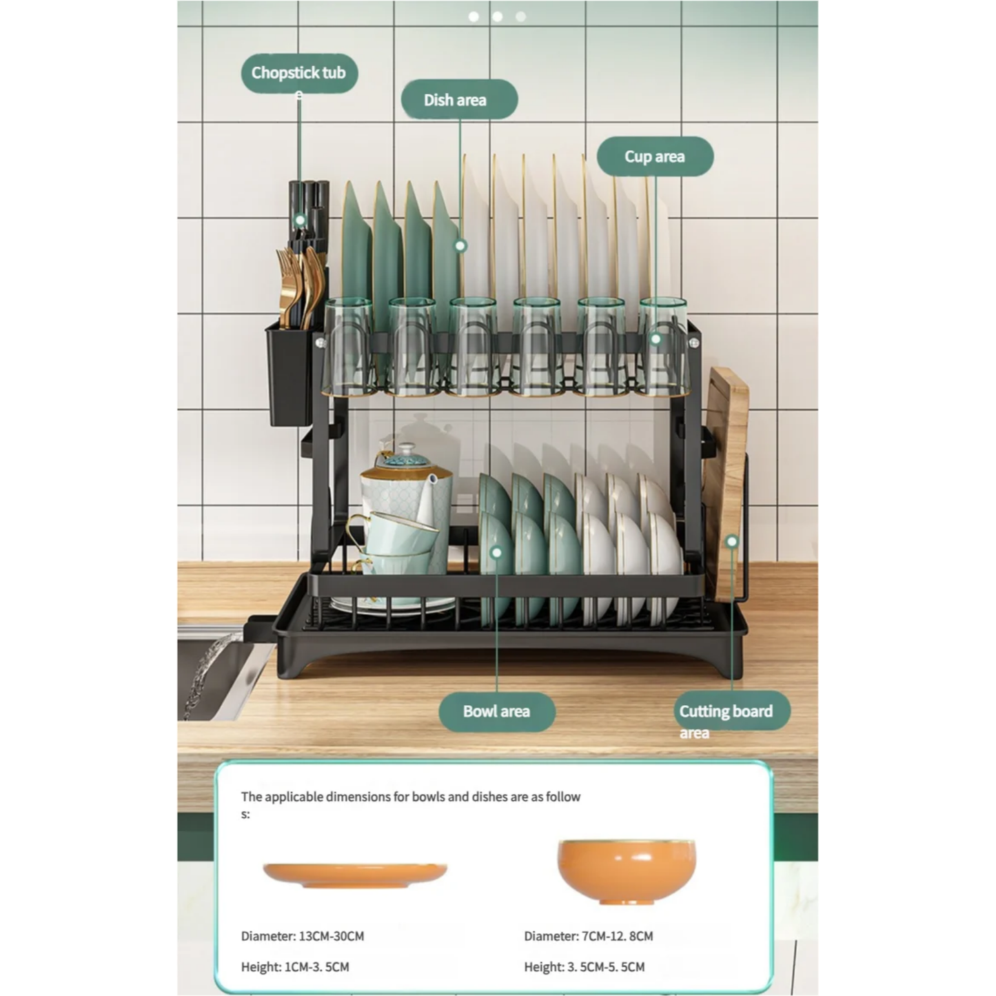 DISH RACK ORGANIZER 42×30×27 cm