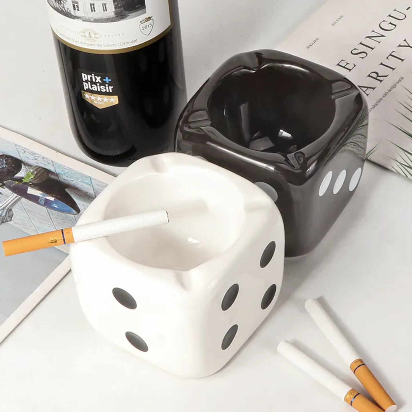 CERAMIC DICE ASHTRAY