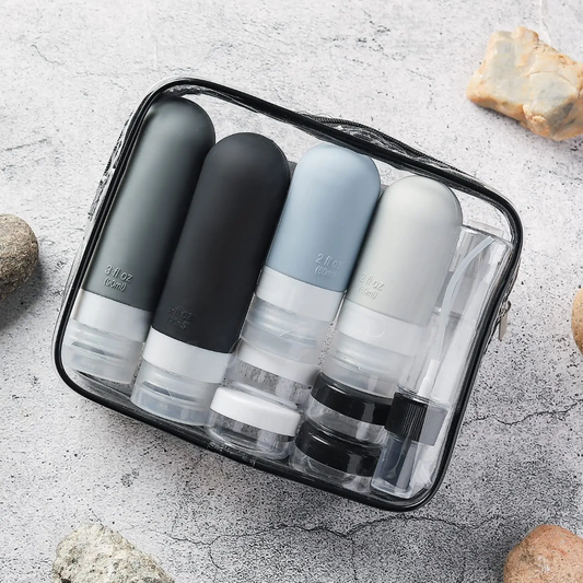 SILICONE COSMETIC TRAVEL BOTTLE SET