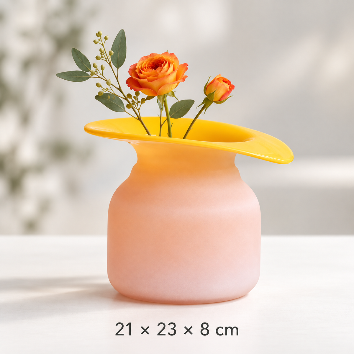 GLASS ORANGE VASES