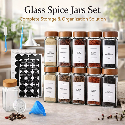 SET OF 12 100 ML GLASS JARS WITH ACACIA LID