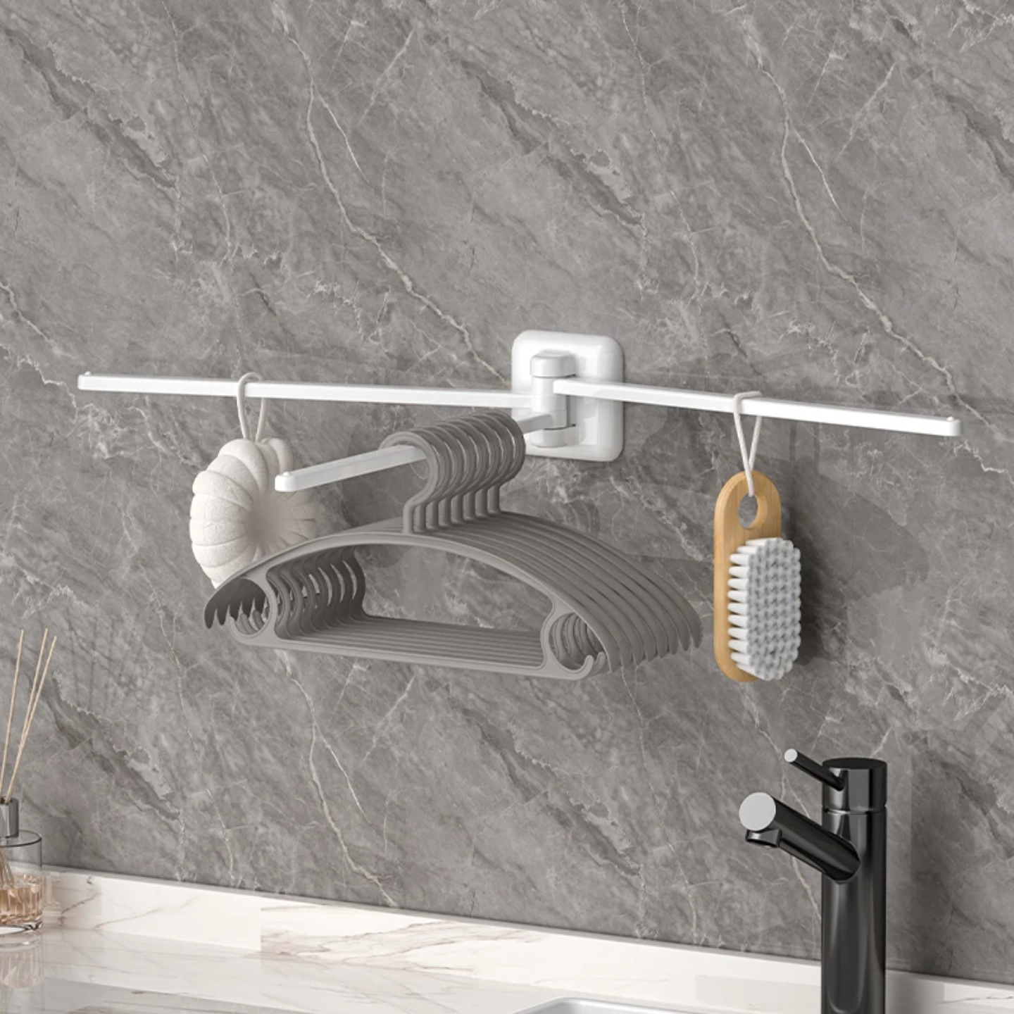 ADHESIVE WALL MOUNTED TOWEL HANGER