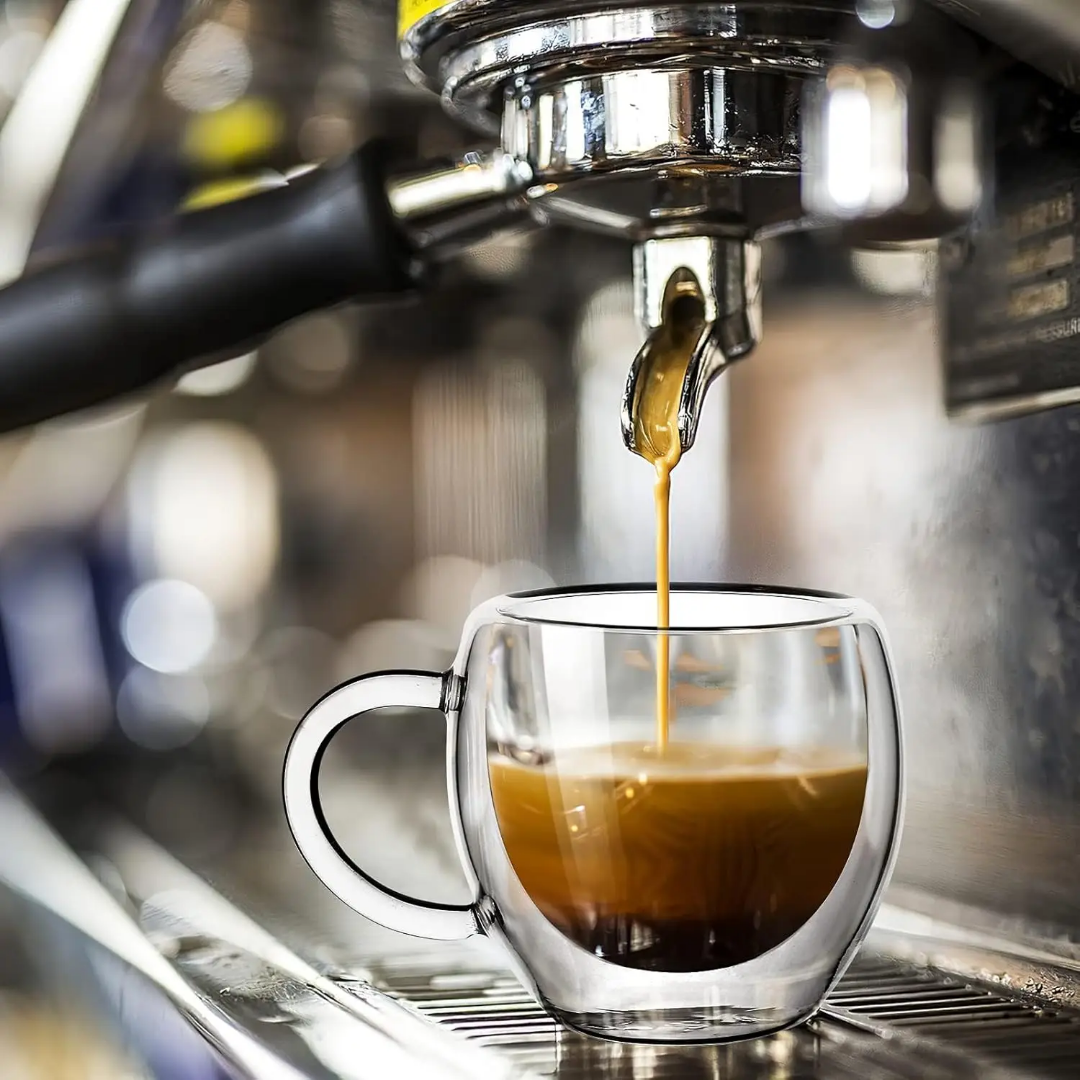 DOUBLE WALL GLASS ESPRESSO MUG 80 ML WITH HANDLE
