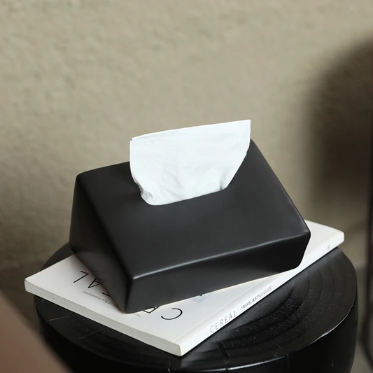 MODERN CERAMIC TISSUE BOX BLACK
