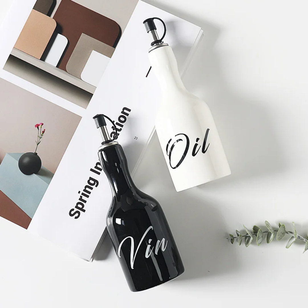 CERAMIC OIL AND VINEFAR BOTTLES