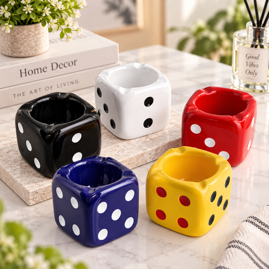 CERAMIC DICE ASHTRAY