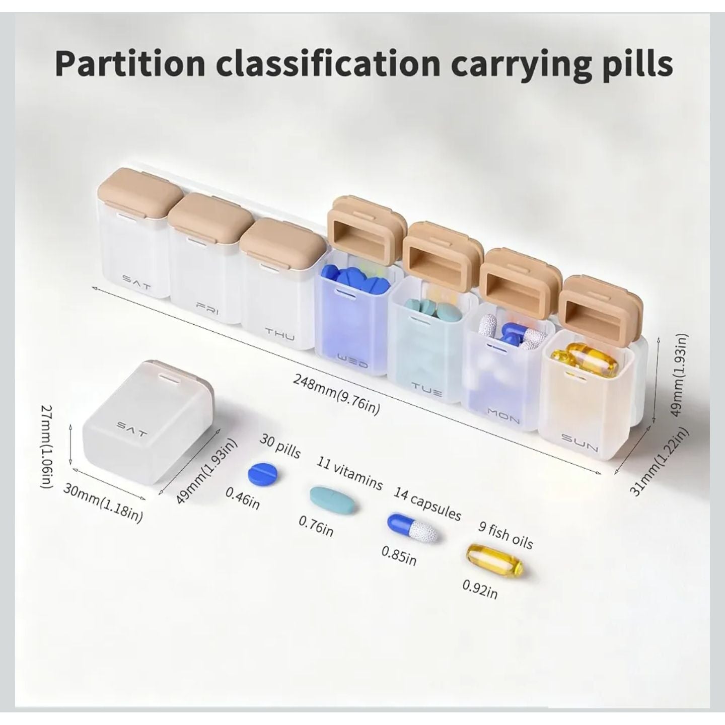 WEEKLY MAGNETIC FRIDGE PILLS ORGANIZER