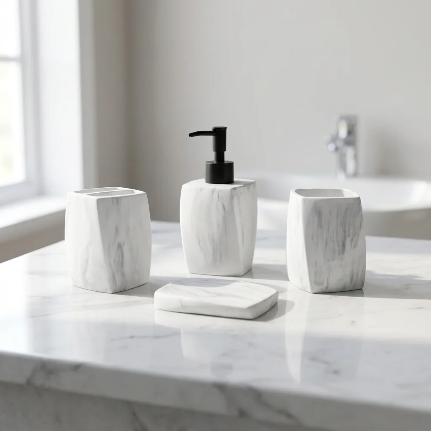 RESIN BATHROOM SET OF 4 PCS