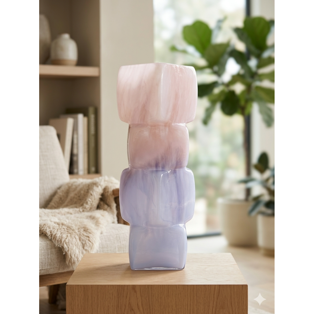 SQUARE SHAPE PURPLE VASE