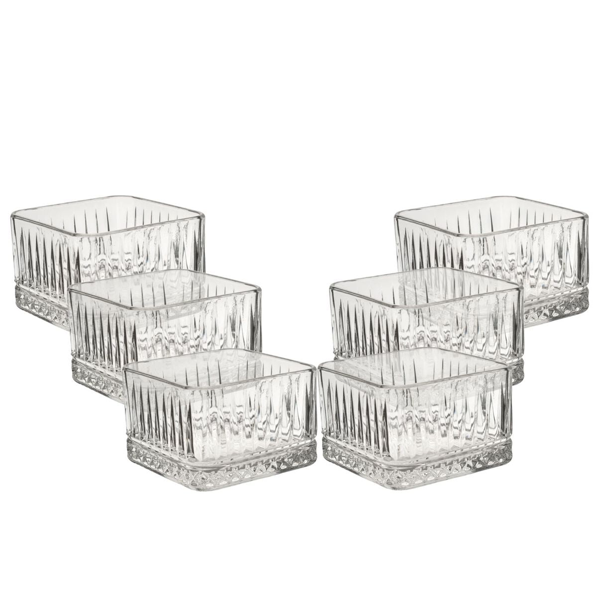 GLASS SQUARE BOWL SET OF 6 PCS