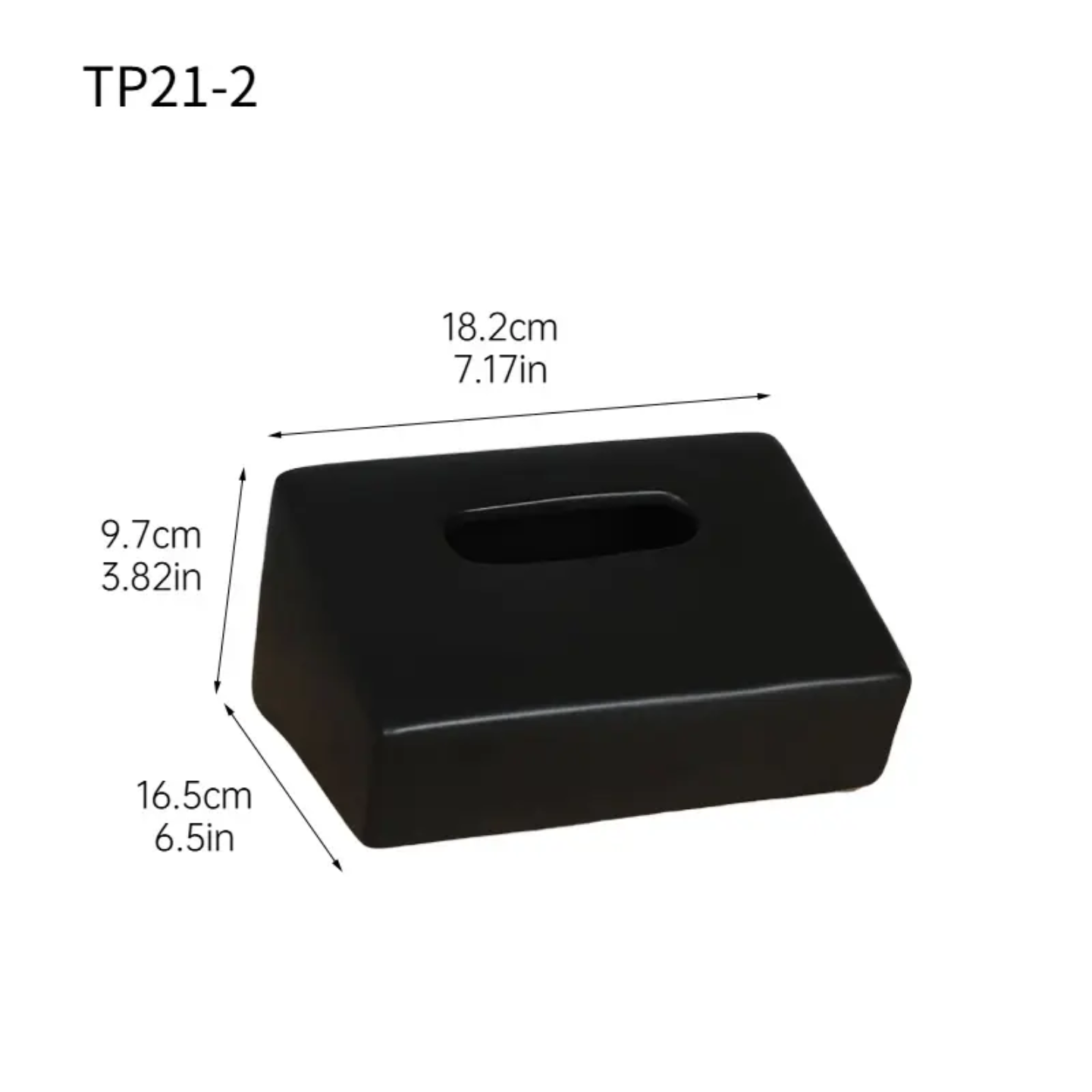 MODERN CERAMIC TISSUE BOX BLACK