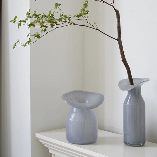 GREY GLASS VASES